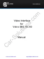 Preview for 1 page of Car Solutions Video Interface Manual