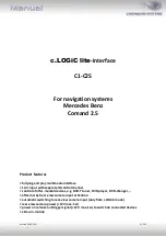 Preview for 1 page of Caraudio-Systems c.LOGiC lite C1-C25 Manual