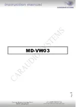 Preview for 1 page of Caraudio-Systems MD-VW03 Instruction Manual