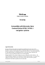 Caraudio-Systems TV-Free TF-NTG5 Quick Start Manual предпросмотр