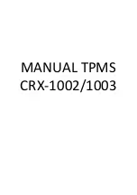 Preview for 1 page of Carax TPMS CRX-1002 Manual