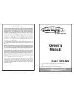 Предварительный просмотр 1 страницы Carbine PLUS-4950 Owner'S Manual