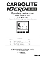 Preview for 1 page of Carbolite Gero Eurotherm 2216 Operating Instructions Manual