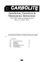 Preview for 1 page of Carbolite BLF 17/3 Installation, Operation & Maintenance Instructions Manual