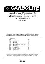 Preview for 1 page of Carbolite ELF 11/14B Installation, Operation & Maintenance Instructions Manual