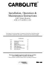 Carbolite HTR 11/150 Installation, Operation & Maintenance Instructions Manual предпросмотр