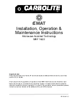 Preview for 1 page of Carbolite MRF 16 Installation & Operating Instructions Manual