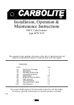 Carbolite MTF 15 Installation, Operation & Maintenance Instructions Manual preview