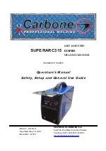 Предварительный просмотр 2 страницы CARBONE SUPERARC315 Operator'S Manual