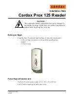 Cardax Prox 125 Installation Note preview