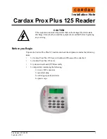 Cardax Prox Plus 125 Installation Note предпросмотр