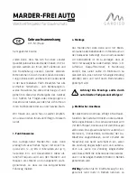 Preview for 2 page of Cardigo Marder-Frei Auto Vario Instruction Manual