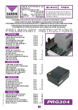 Предварительный просмотр 1 страницы Cardin PRG304 Preliminary Instructions