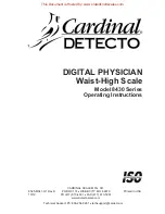 Cardinal Detecto 8430 Series Operating Instructions Manual preview