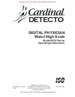 Preview for 1 page of Cardinal Detecto 8430 Series Operating Instructions Manual