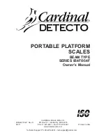 Cardinal Detecto 854F Series Owner'S Manual preview