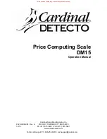 Cardinal Detecto DM15 Operation Manual preview