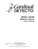 Preview for 1 page of Cardinal Detecto DR550 Owner'S Manual