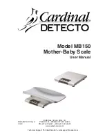 Preview for 1 page of Cardinal Detecto MB150 User Manual