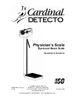 Cardinal Physician’s Scale Operation Instructions Manual preview