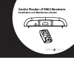 Cardio Theater xTV863 Installation And Maintenance Manual preview