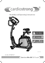 Предварительный просмотр 1 страницы CARDIOSTRONG BX70i Touch Assembly And Operating Instructions Manual