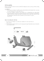 Preview for 14 page of CARDIOSTRONG BX70i Touch Assembly And Operating Instructions Manual