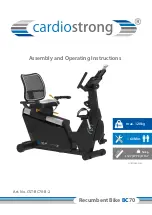 CARDIOSTRONG CST-BC70-B-2 Assembly And Operating Instructions Manual preview