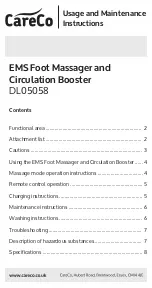 Preview for 1 page of CareCo DL05058 Usage And Maintenance Instructions