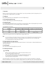 Предварительный просмотр 9 страницы CareCo DL08127 Usage And Maintenance Instructions