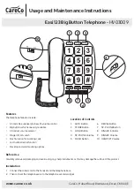 Preview for 1 page of CareCo HV03009 Usage And Maintenance Instructions