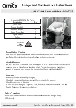 Предварительный просмотр 1 страницы CareCo Ibis Lite BA07052 Usage And Maintenance Instructions