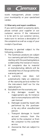 Предварительный просмотр 21 страницы Caremaxx 60503 Manual