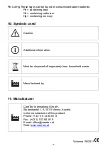 Предварительный просмотр 12 страницы Caretec Vivienne User Manual