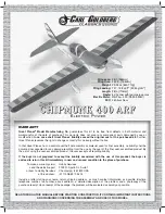 Carl Goldberg Products Super Chipmunk 400 ARF Manual preview