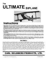 Carl Goldberg Products ULTIMATE BIPLANE Instruction Manual предпросмотр