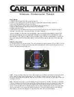 Carl Martin Chromatic Tuner Manual preview