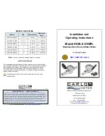 Carlon SSMR Series Installation And Operating Instructions предпросмотр