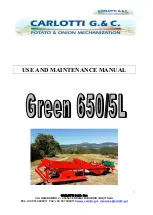 CARLOTTI Green 650/5L Use And Maintenance Manual preview