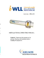 Carlson i-WLL-15 Installation & Operating Manual предпросмотр