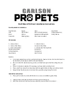 Preview for 1 page of Carlson Pro Pets Saloon Dog Door Installation Instructions