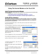 Carlson Viva CS15 Quick Start Manual предпросмотр