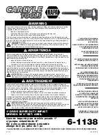 Preview for 1 page of Carlyle Tools 6-1138 Instruction Manual