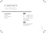 Preview for 20 page of Carmen CT4319 Manual