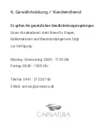 Preview for 8 page of CARNATURA Pure Air Auto-Luftreiniger Manual