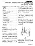 Предварительный просмотр 1 страницы CARNES VFBB Installation, Operating And Maintenance Instructions