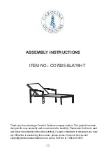 Preview for 1 page of Carolina Outdoors CO7825-BLK Assembly Instructions