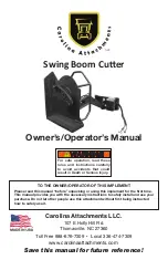 Carolina Swing Boom Cutter Owner'S/Operator'S Manual preview