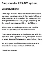 Preview for 2 page of Carp Sounder XRS ACC Operating Instructions Manual