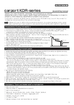 carport KDR Series Assembling Manual preview